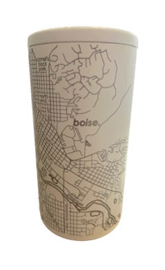 11OZ APOLLO INSULATED COFFEE TUMBLER CAN KOOZIE BOISE MAP