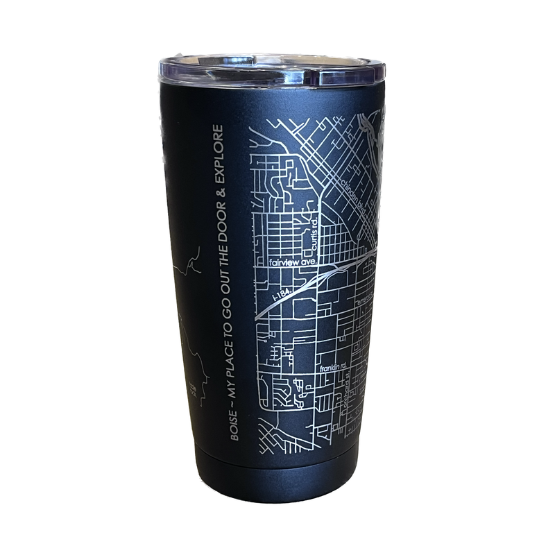 BOISE ID MAP •  20oz BLACK THERMAL TUMBLER