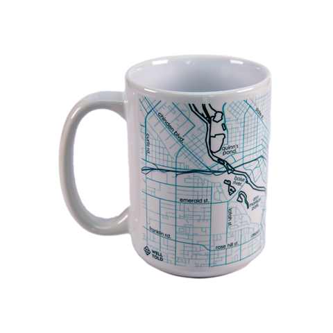 WHITE • TOPO  BOISE IDAHO • CERAMIC MUG