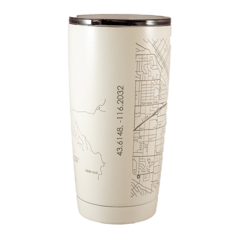 BOISE ID MAP •  20oz WHITE THERMAL TUMBLER