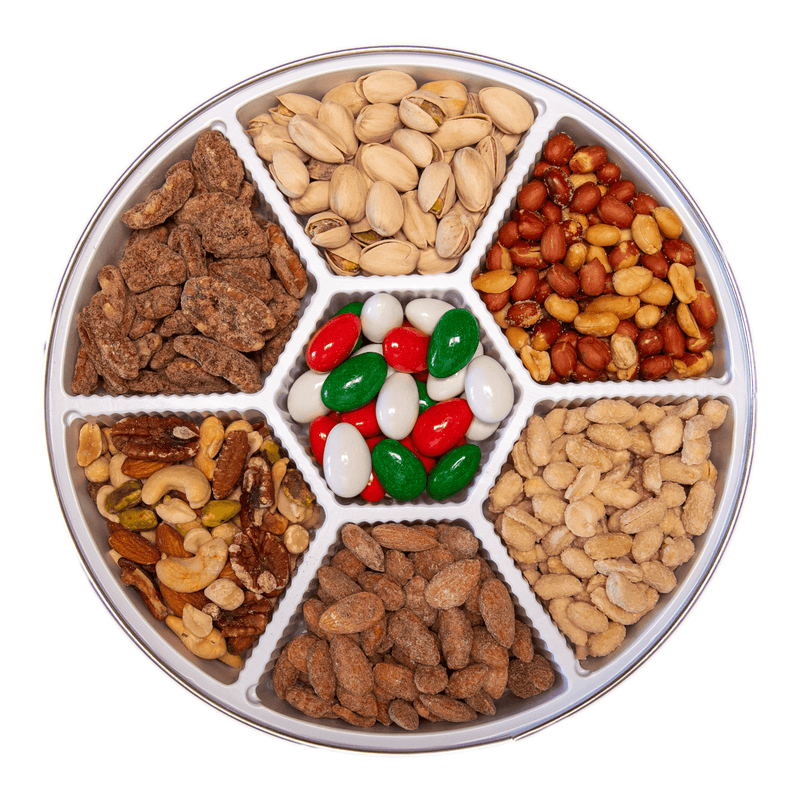Holiday Traditions [Maple Syrup Pecans, Fancy Mixed Nuts, Apple Pie Almonds, Brewer's Peanuts, Sea Salt Pistachios, Brown Sugar Hazelnuts, Lekker Holiday Chocolate Almonds]